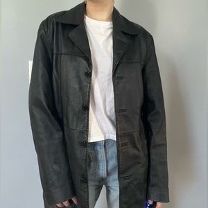 vintage leather blazer